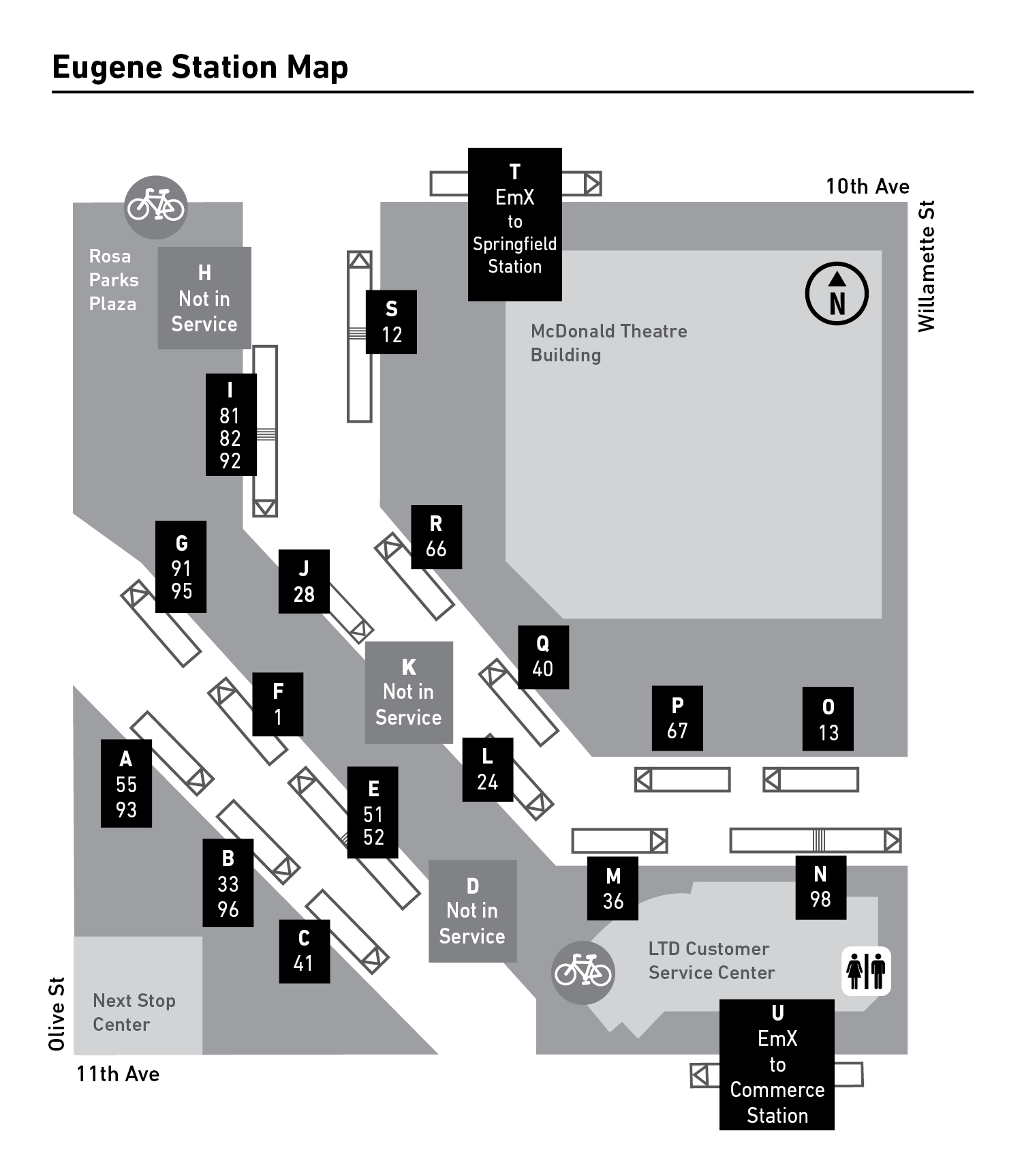 Eugene Station Map