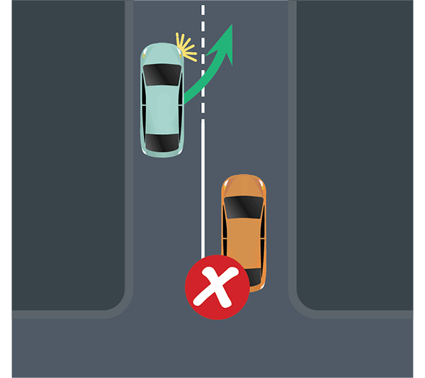 Pass through the lane when the lines aren't solid