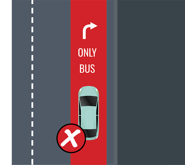 cars shouldn't be in the bus only lane.